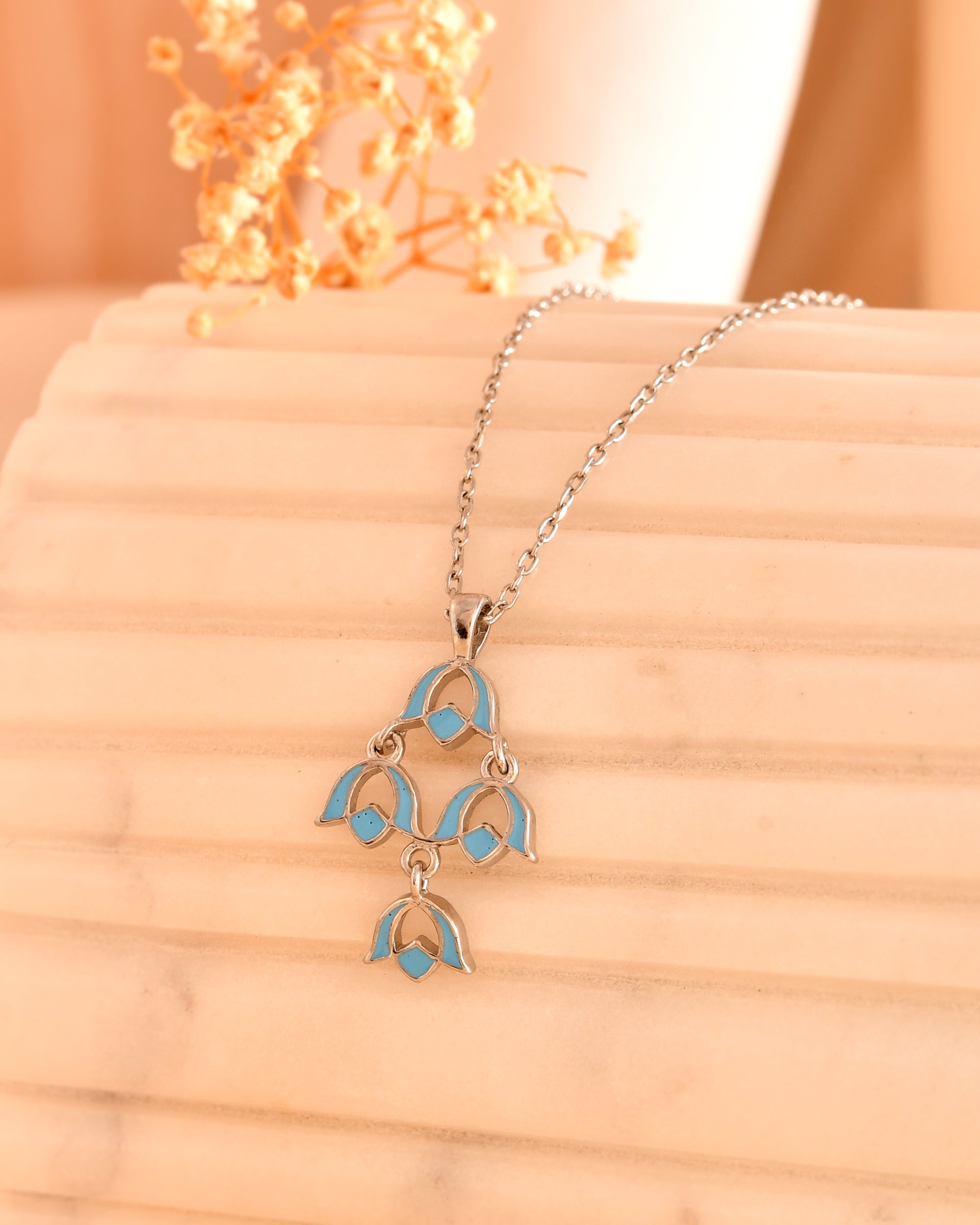 Riva Bells 925 Sterling Silver Chain Pendant Set